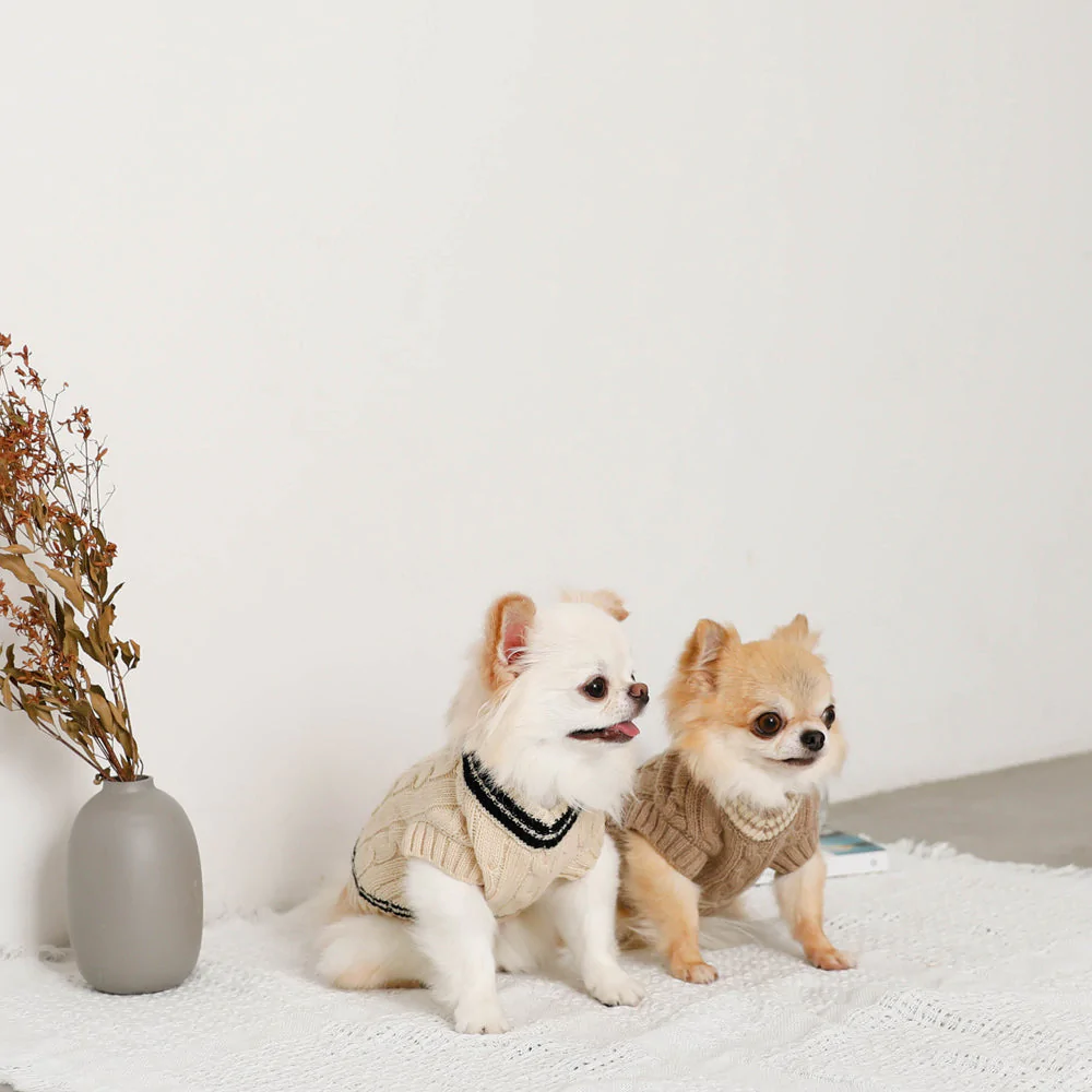 Thumbnail: Mon Cheri Cable Knit Sweater Vest Ivory