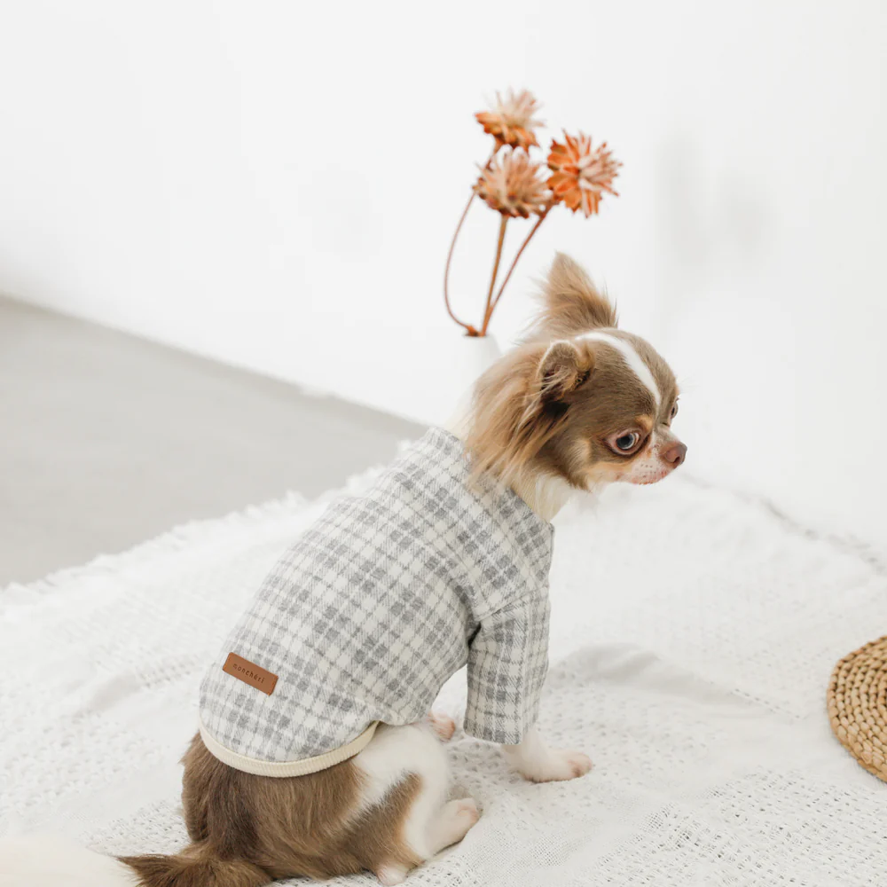 Thumbnail: Mon Cheri Check Pattern Top - Grey