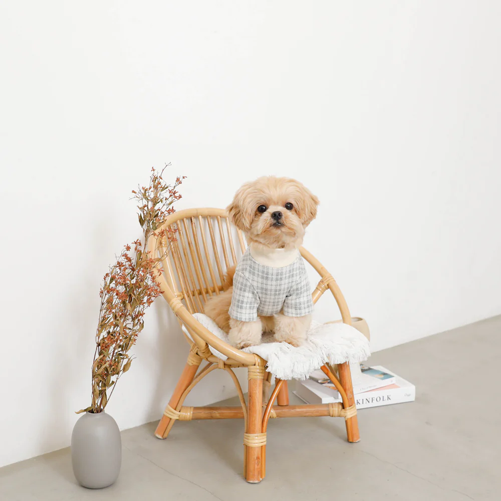 Thumbnail: Mon Cheri Check Pattern Top - Grey