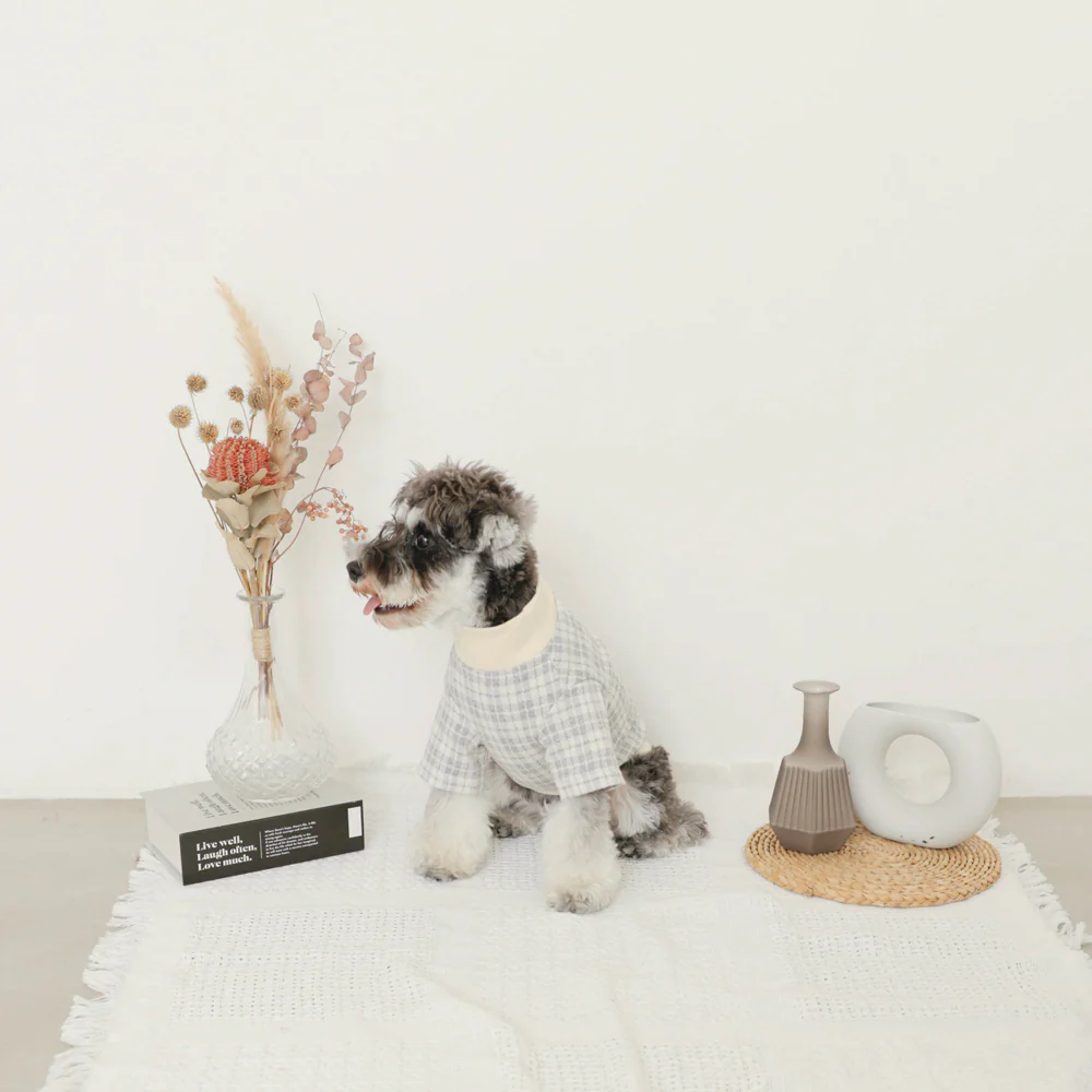 Thumbnail: Mon Cheri Check Pattern Top - Grey