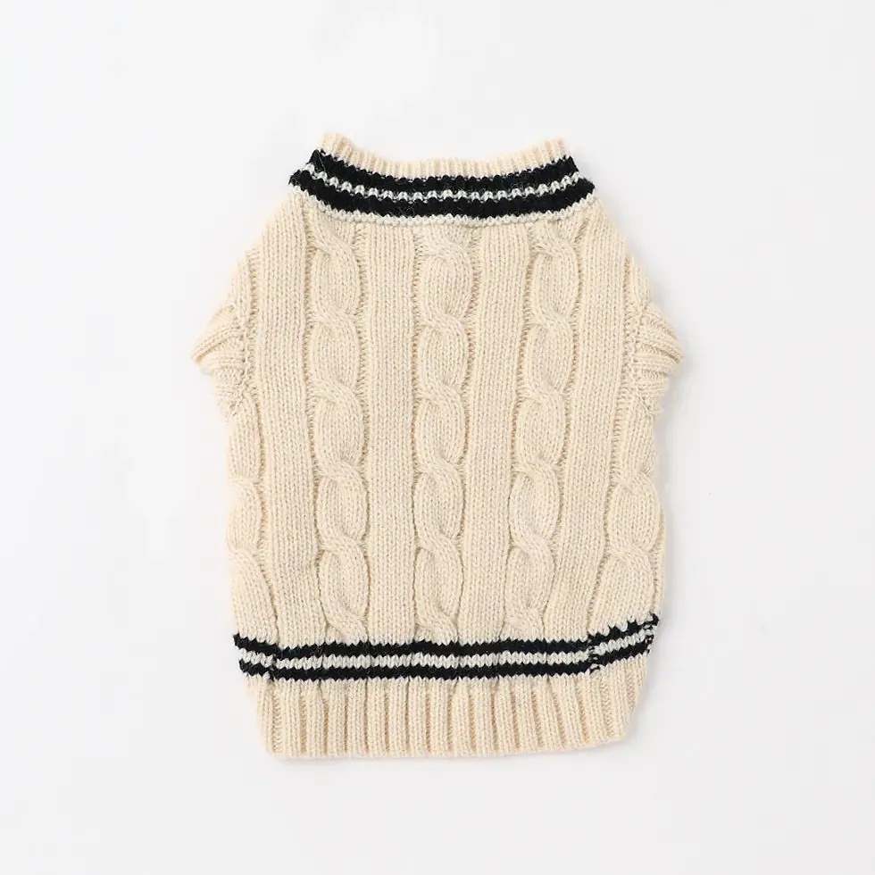 Mon Cheri Cable Knit Sweater Vest Ivory