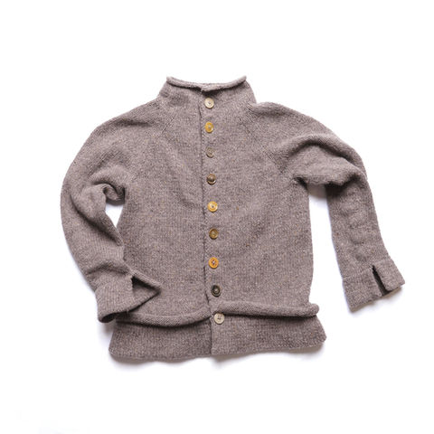 HAND KNIT RAGLAN SWEATER WITH FUNKY BUTTONS CLAIRE GREIDANUS