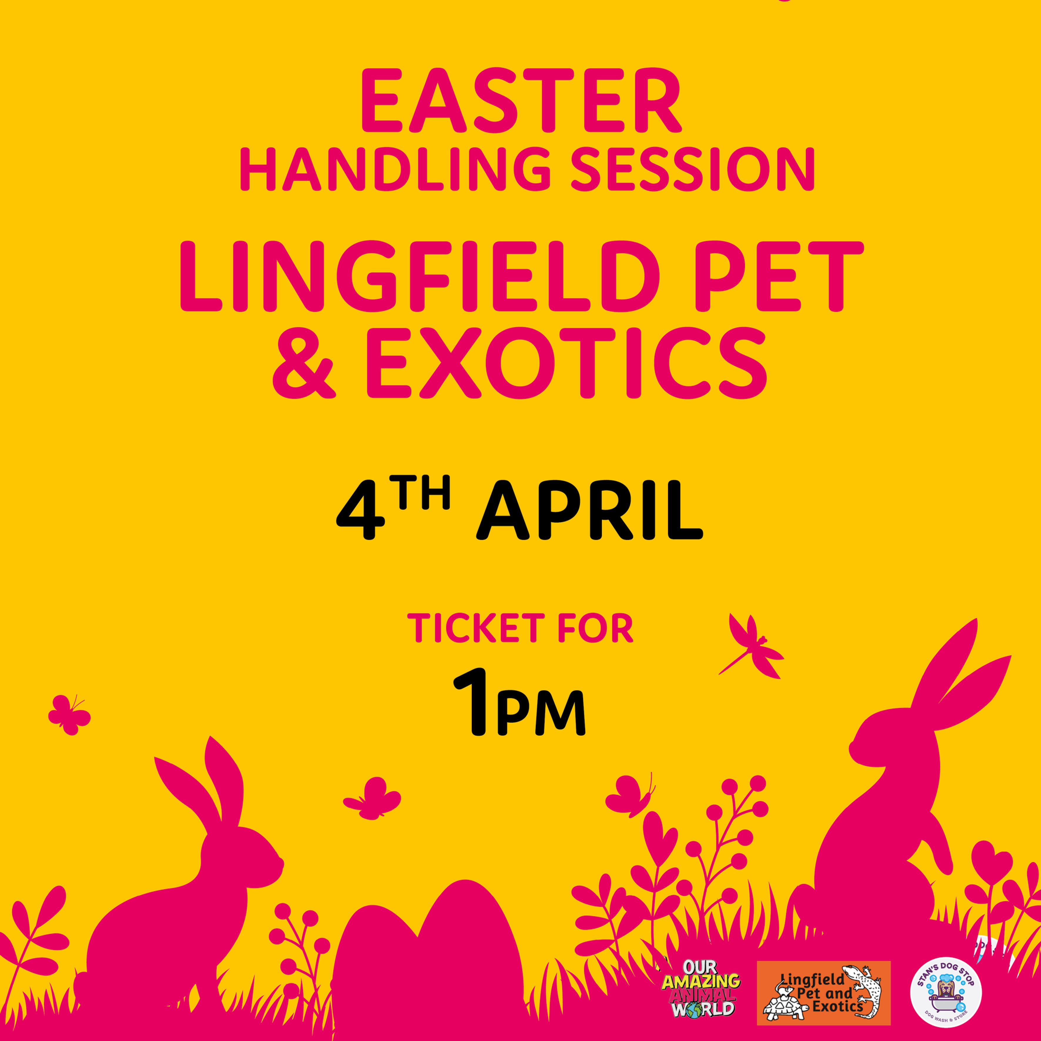 Ticket to Lingfield Pet and Exotics Easter: 1pm