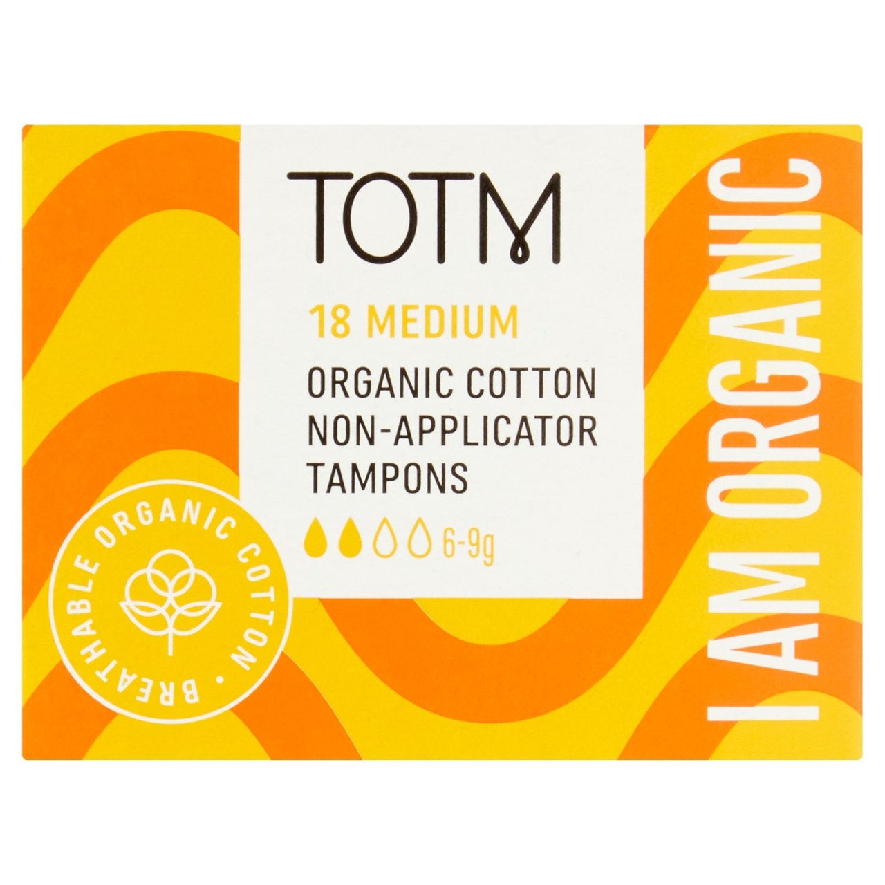 TOTM Organic Cotton Non-Applicator Tampons - Medium