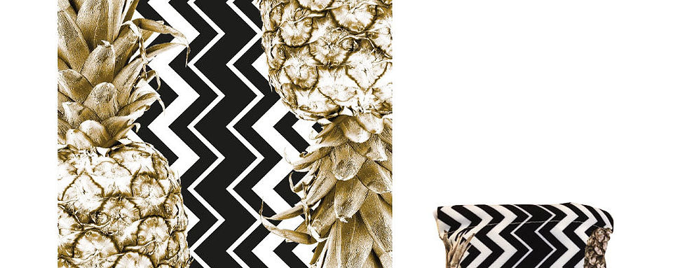 Eco-friendly beach towel - Black Chevron