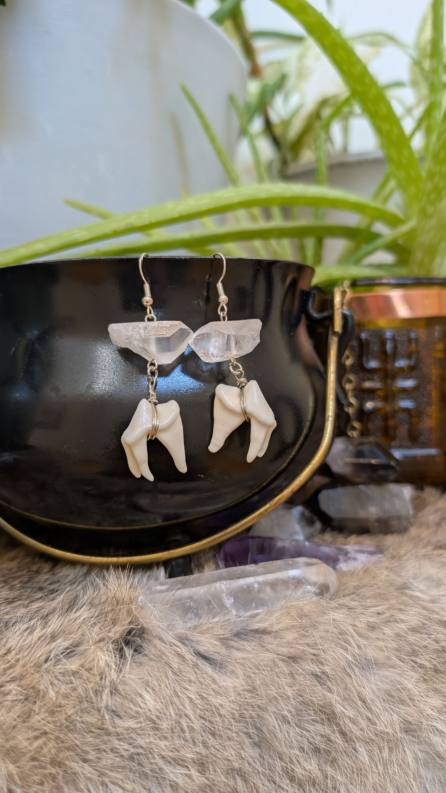 Clear Quartz & Coyote Molars