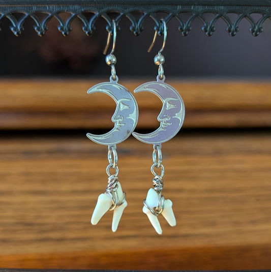 Etched Stainless Steel Moons & Raccoon Molars