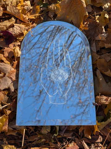 'Seeing Palm' Etched Mirror