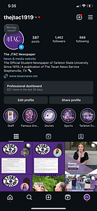 A screen shot of the JTAC Newspaper profile 