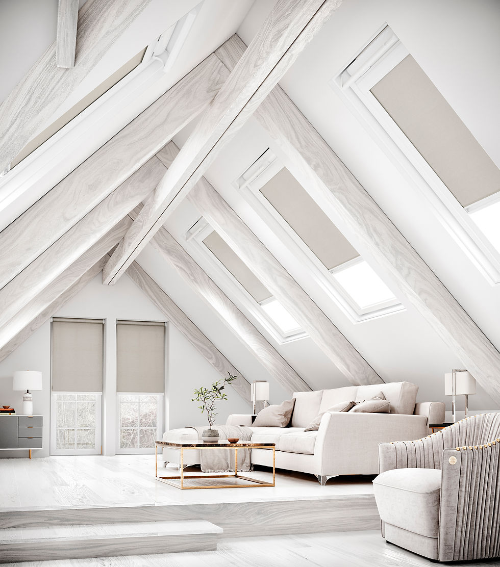 Loft Lounge with Roof Blinds