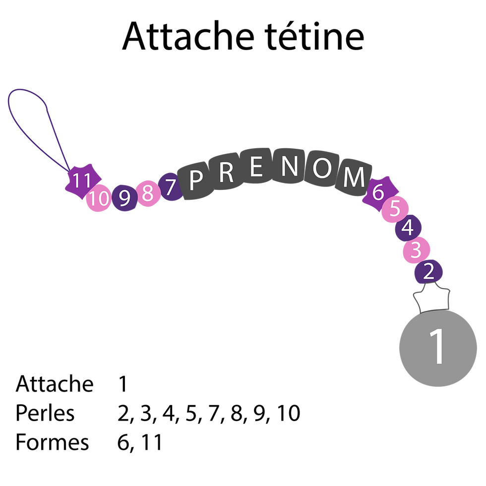 Miniature : Attache tétine bois