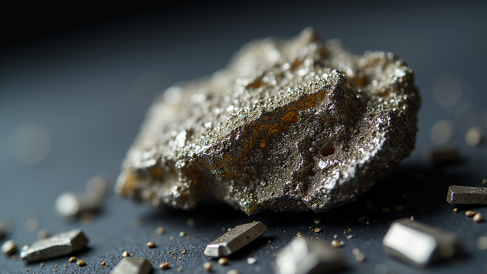 Close-up view of a polished Pyrite specimen