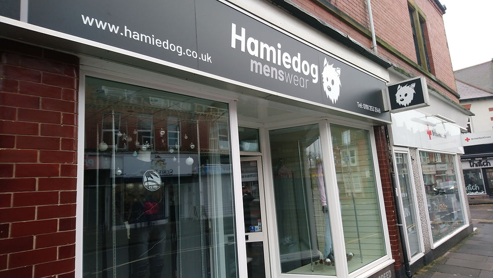 Hamiedog Menswear at 85 Park View in Whitley Bay.