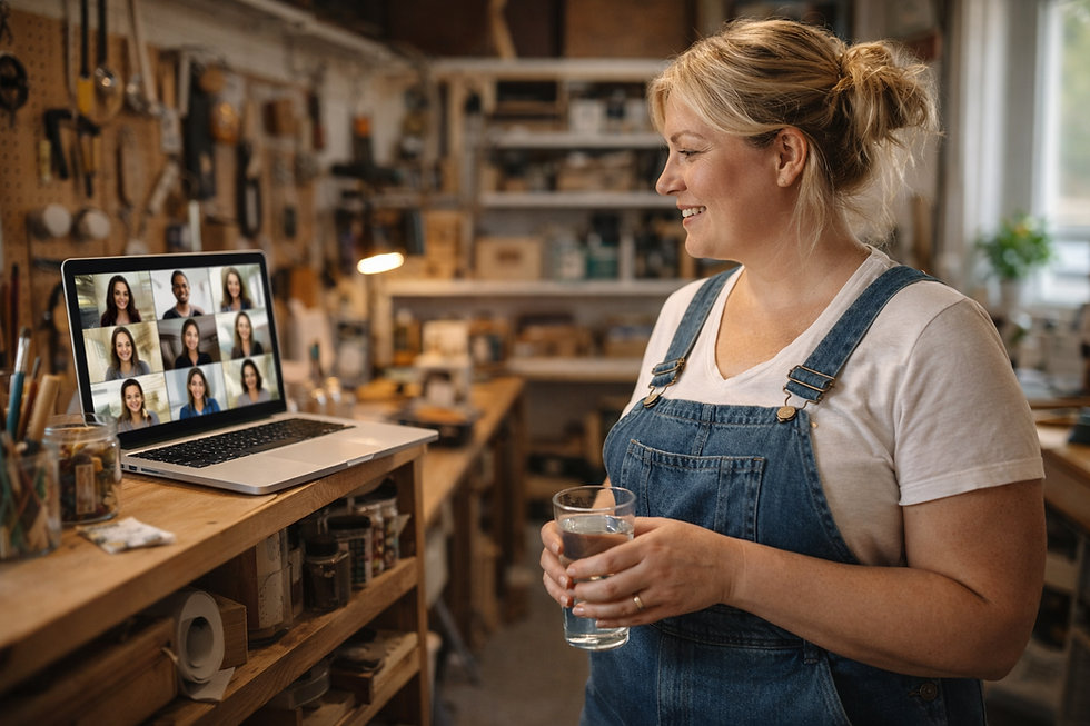 Frau im Handwerk findet Netzwerklsöung im digitalen Raum