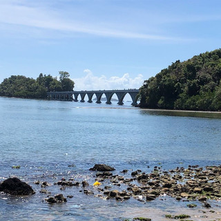 Brücke zur Insel vor Samana - von der Seite...