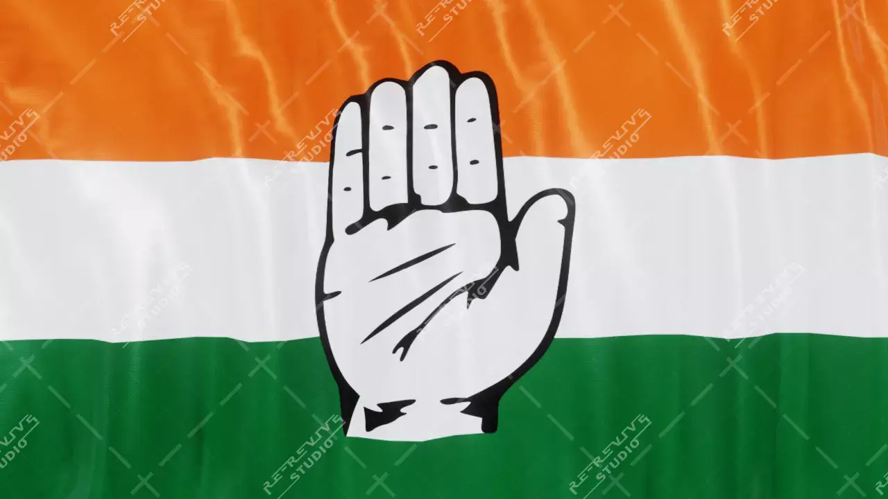 INC Flag (Indian National Congress) - INC Flag Waving, INC Flag, Rahul Gandhi Flag, RE-Revive Studio