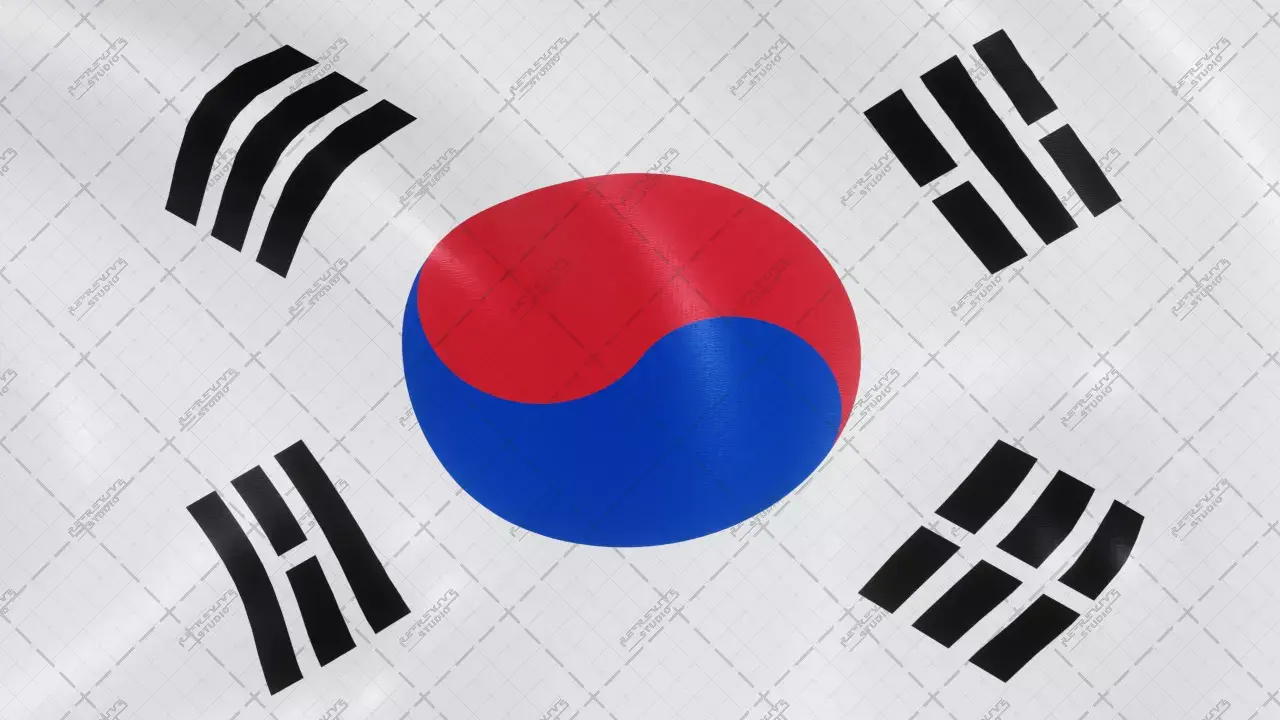 South Korea Flag Waving - South Korea Flag, National Flag of South Korea, South Korea Country Flag, RE-Revive Studio
