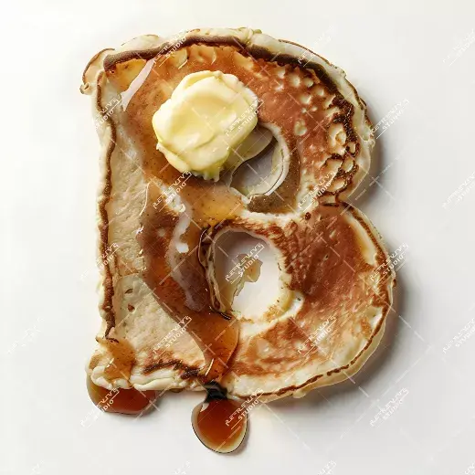 B - Delicious Pancake Monogram - Letter B, Logo, Brand, RE-Revive Studio