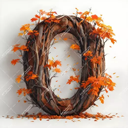 O - Autumn Tree Monogram - Letter O, Logo, Brand, RE-Revive Studio