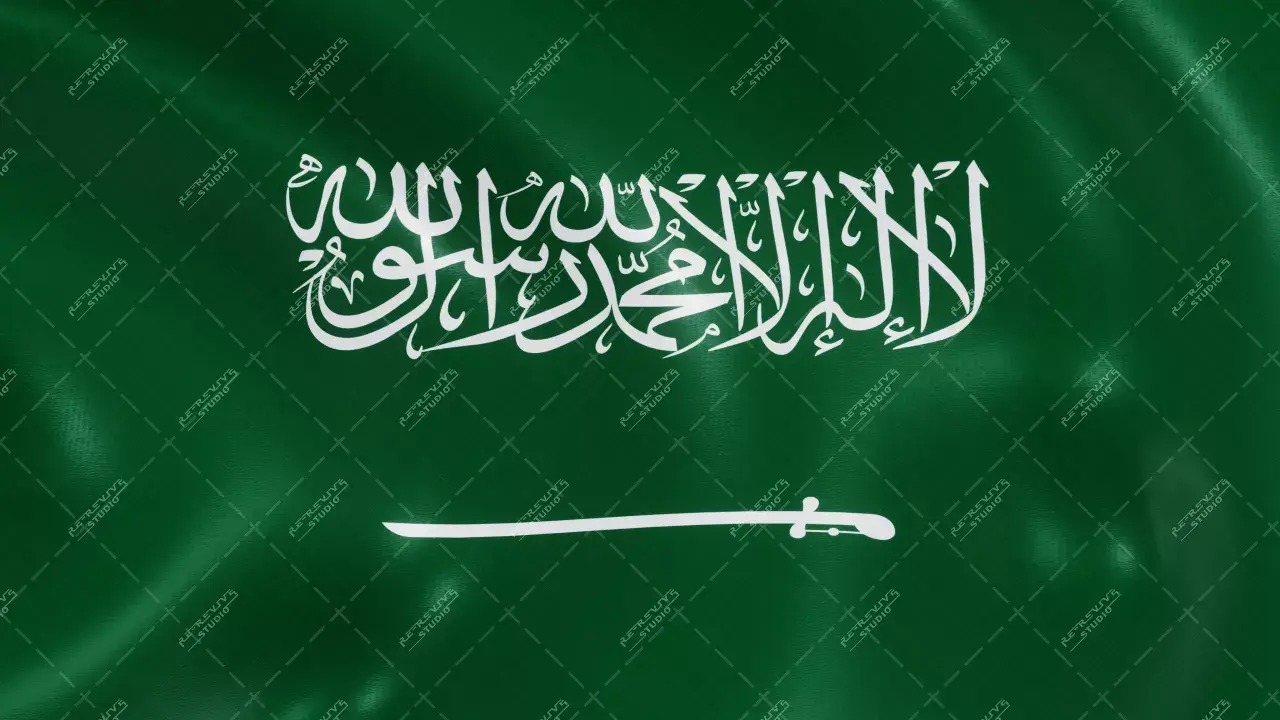 Saudi Arabia Flag Waving - Saudi Arabia Flag, National Flag of Saudi Arabia, Saudi Arabia Country Flag, RE-Revive Studio