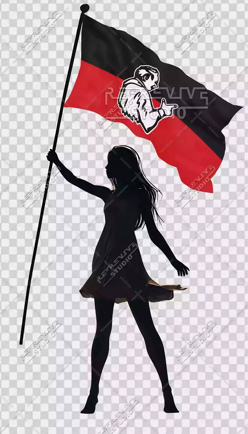 Woman Holding AIADMK Flag Png - AIADMK Flag Png, AIADMK Png, Woman Holding Flag Png, Flag Png, RE-Revive Studio