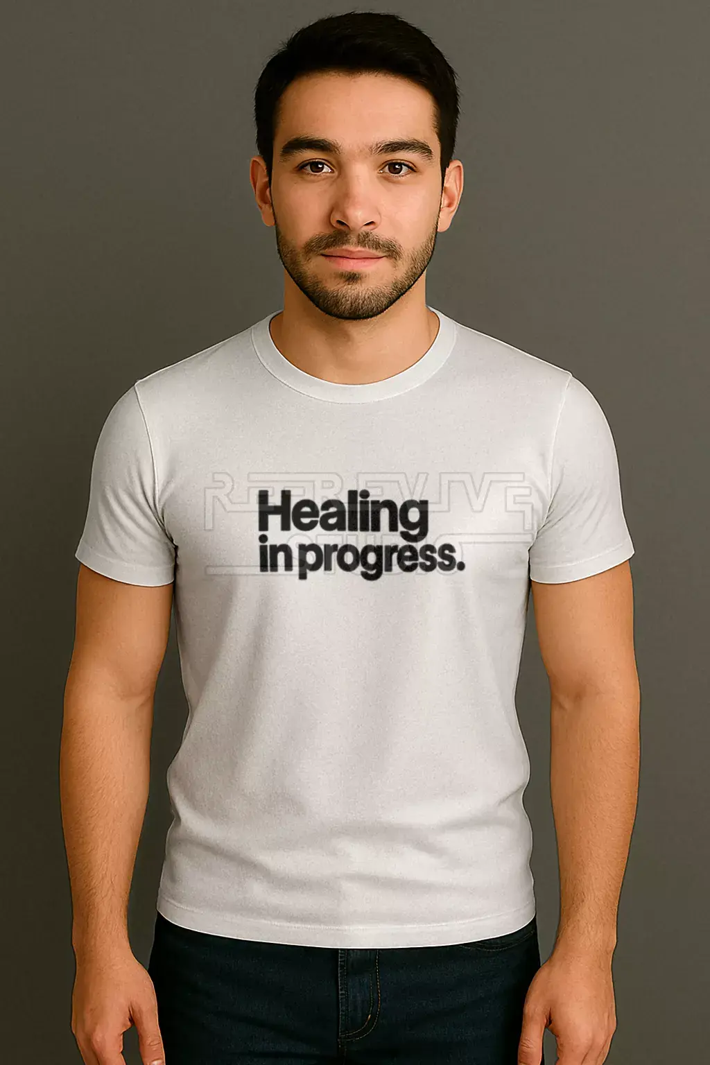 Healing in progress inspirational colorful quote white t-shirt - Healing T-Shirt, Inspirational T-Shirt | RE-Revive Studio
