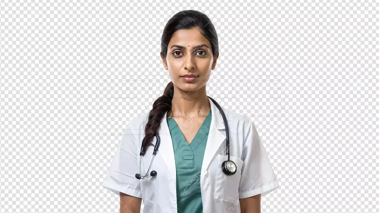 Indian Lady Doctor Png - Female Doctor Png, Woman Doctor Png, Lady Doctor Png, Doctor Girl Png, Isolated, RE-Revive Studio
