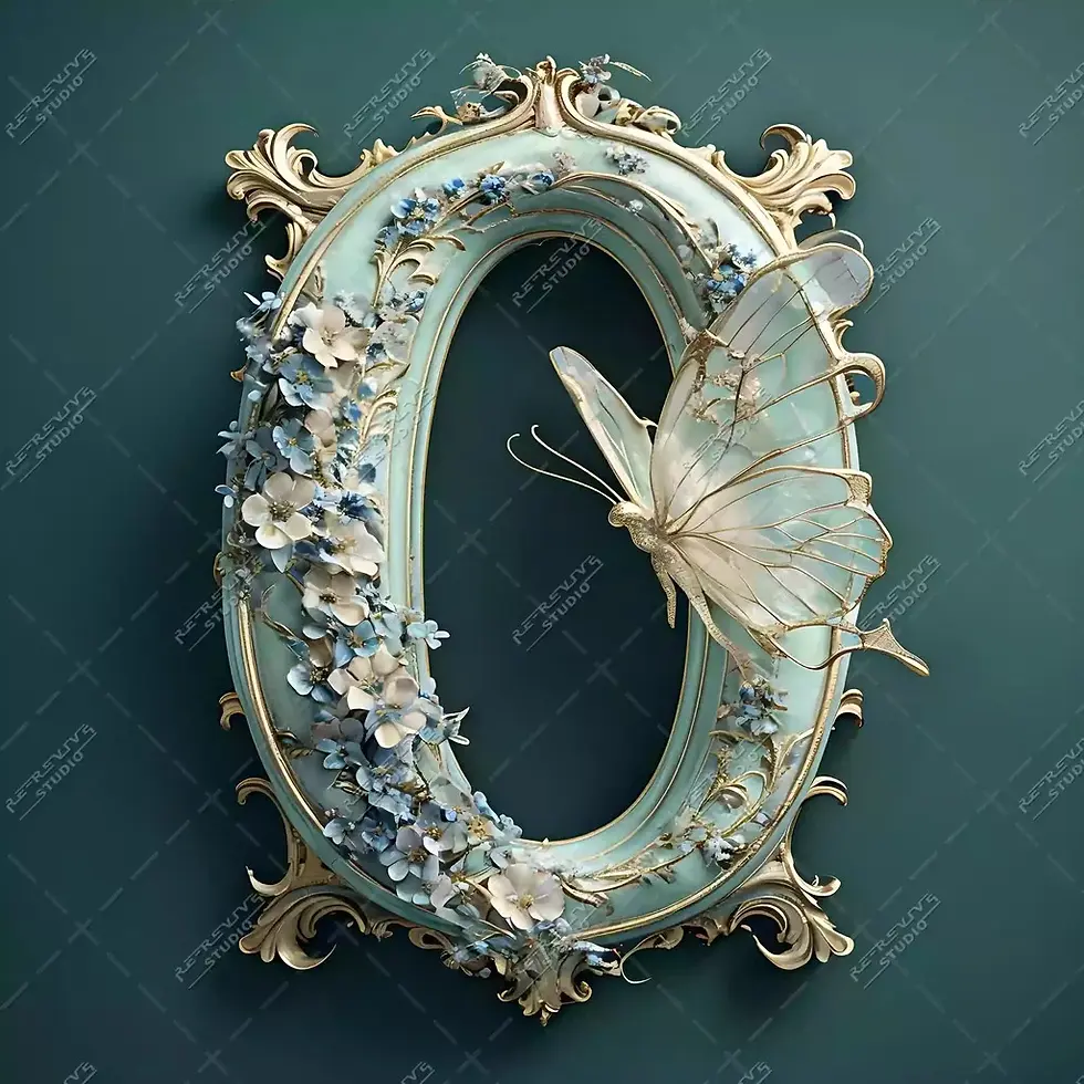 O - Elegant Floral Monogram - Letter O, Monogram, Logo, Brand, RE-Revive Studio