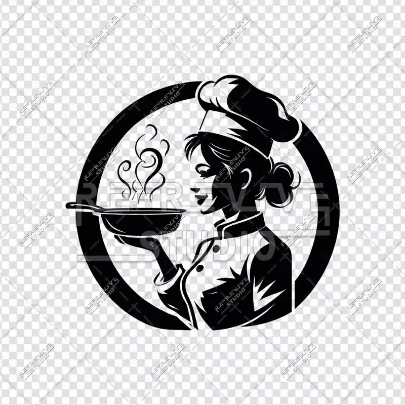 Woman Chef Logo - Chef Logo, Premade Logo, Restaurant Logos, Cooking Logo, Kitchen Logo, RE-Revive Studio