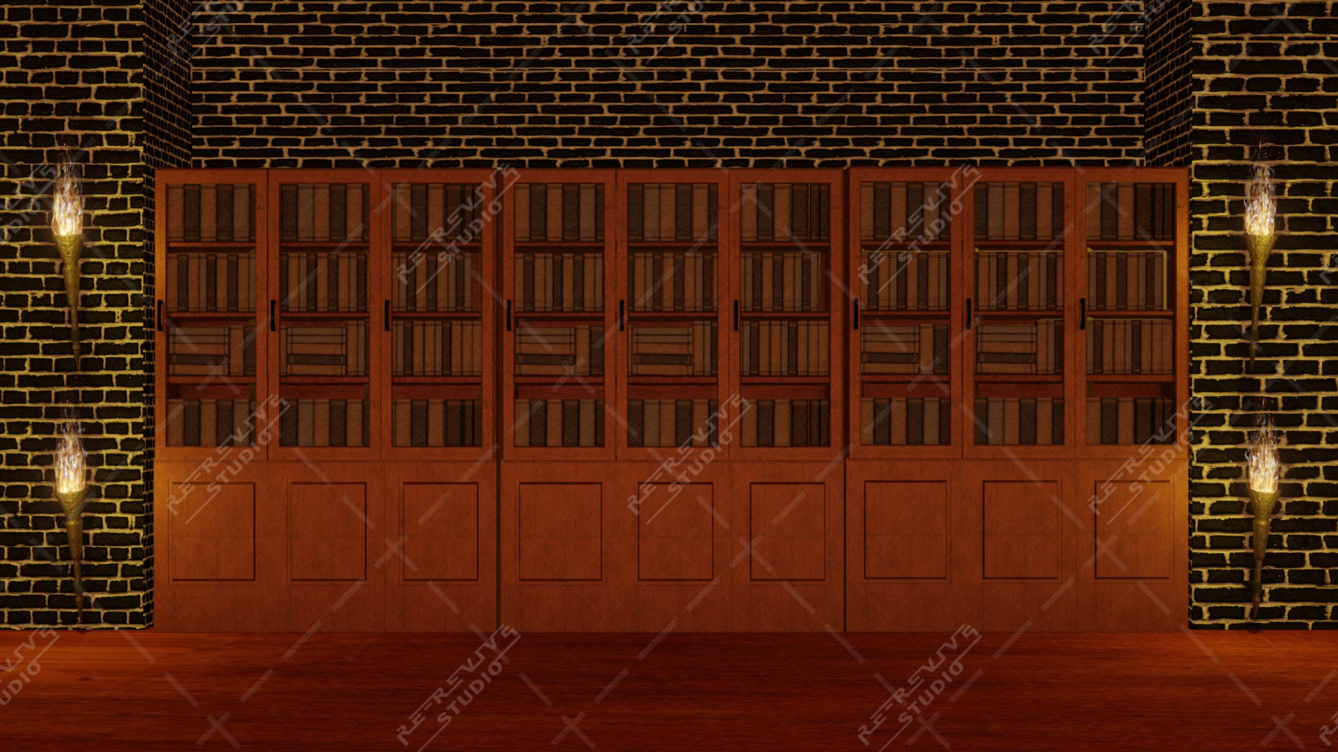 Ancient Library Studio Background, virtual studio background, stock video
