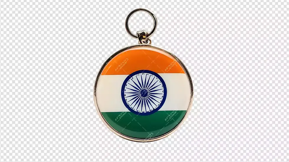 India Flag Keychian Png - India Flag Png, Keychain Png, Metal Tricolour Png, Isolated, RE-Revive Studio