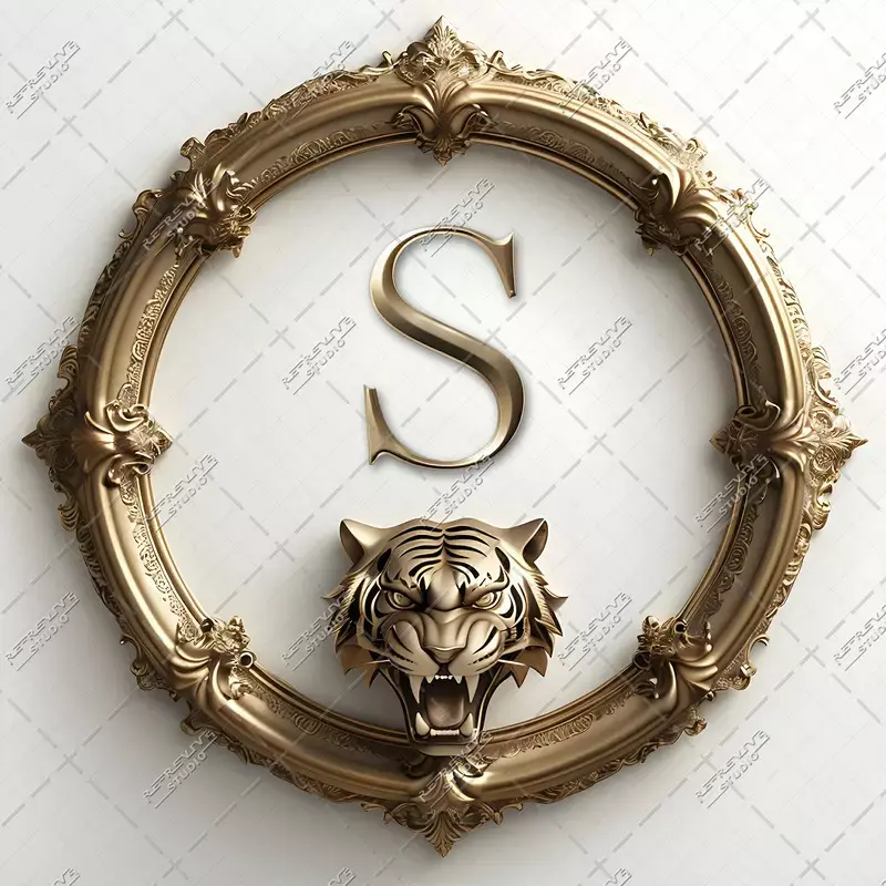 S - Ornate Tiger Monogram - Letter S, NTK Monogram, NTK Political Party, NTK, Logo, RE-Revive Studio