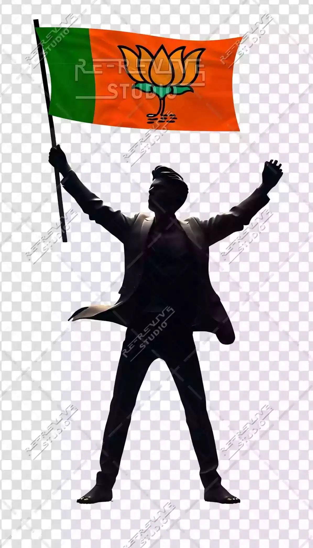 Business Man BJP Flag Png - BJP Flag Png, BJP Png, Business Man Silhouette, PM Modi Flag, RE-Revive Studio