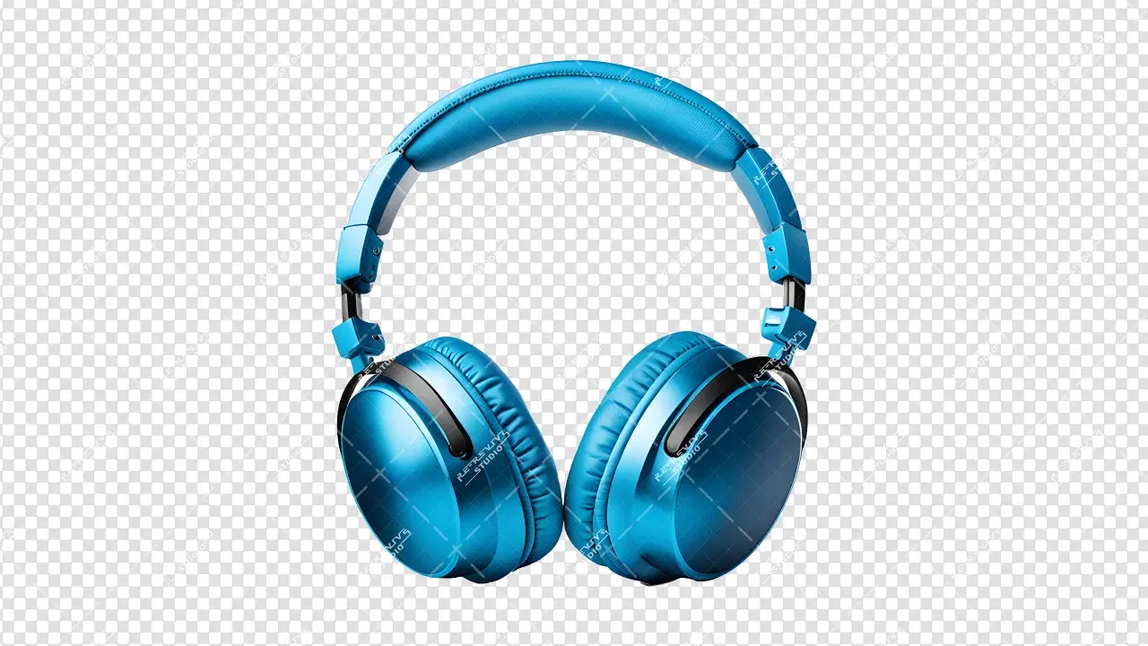 Blue Headphone Png - Blue Earphone Png, Blue Headset, Over-Ear Headphone, Png, Isolated, RE-Revive Studio