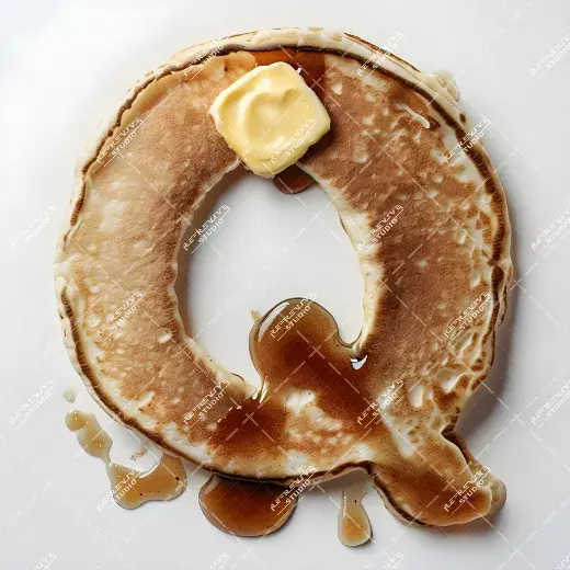 Q - Delicious Pancake Monogram - Letter Q, Logo, Brand, RE-Revive Studio