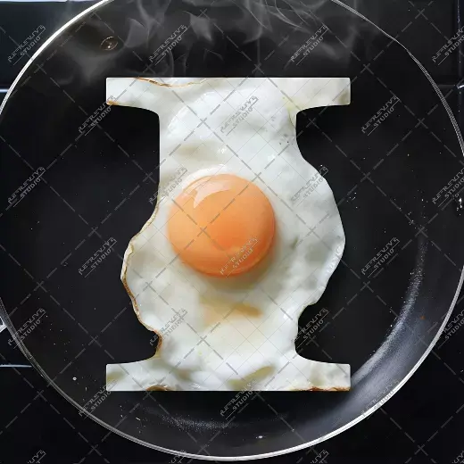 I - Omelette Monogram - Letter I, Logo, Brand, RE-Revive Studio