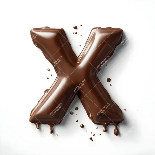 X - Chocolate Melting Monogram - Letter X, Logo, Brand, RE-Revive Studio