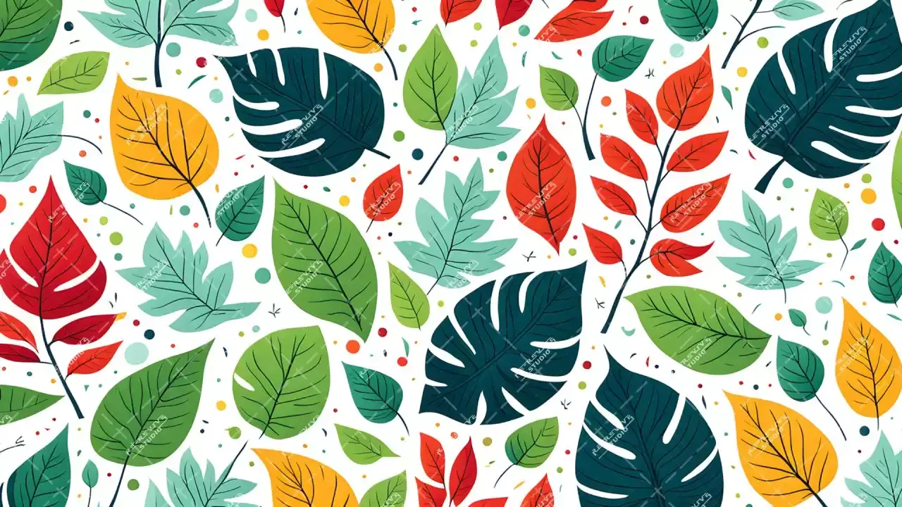 Leaves Pattern Design - Leaf Pattern, Seamless, Pattern Design, Leaves, AI Stock Image - RE-Revive Studio