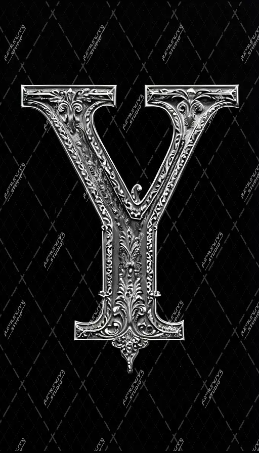 Y - Ornate Metal Monogram - Letter Y, Logo, Brand, RE-Revive Studio