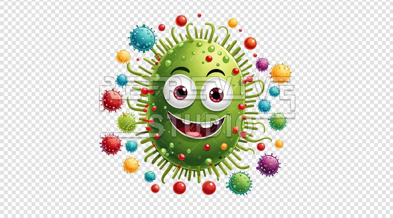 Virus Bacteria Png - Virus Png, Bacteria Png, Microorganism Png, Cute Virus Png, Isolated, RE-Revive Studio