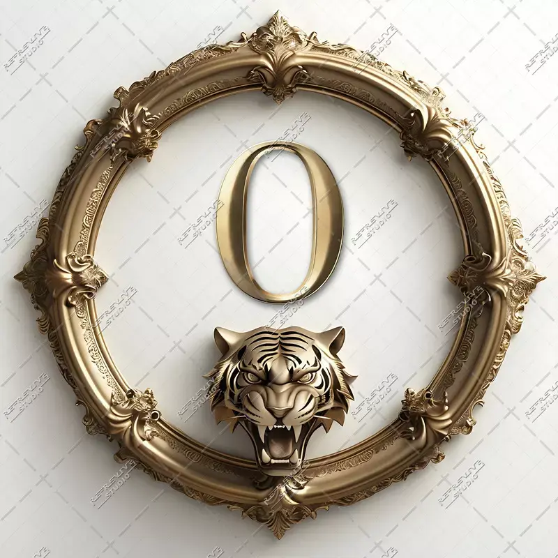 O - Ornate Tiger Monogram - Letter O, NTK Monogram, NTK Political Party, NTK, Logo, RE-Revive Studio