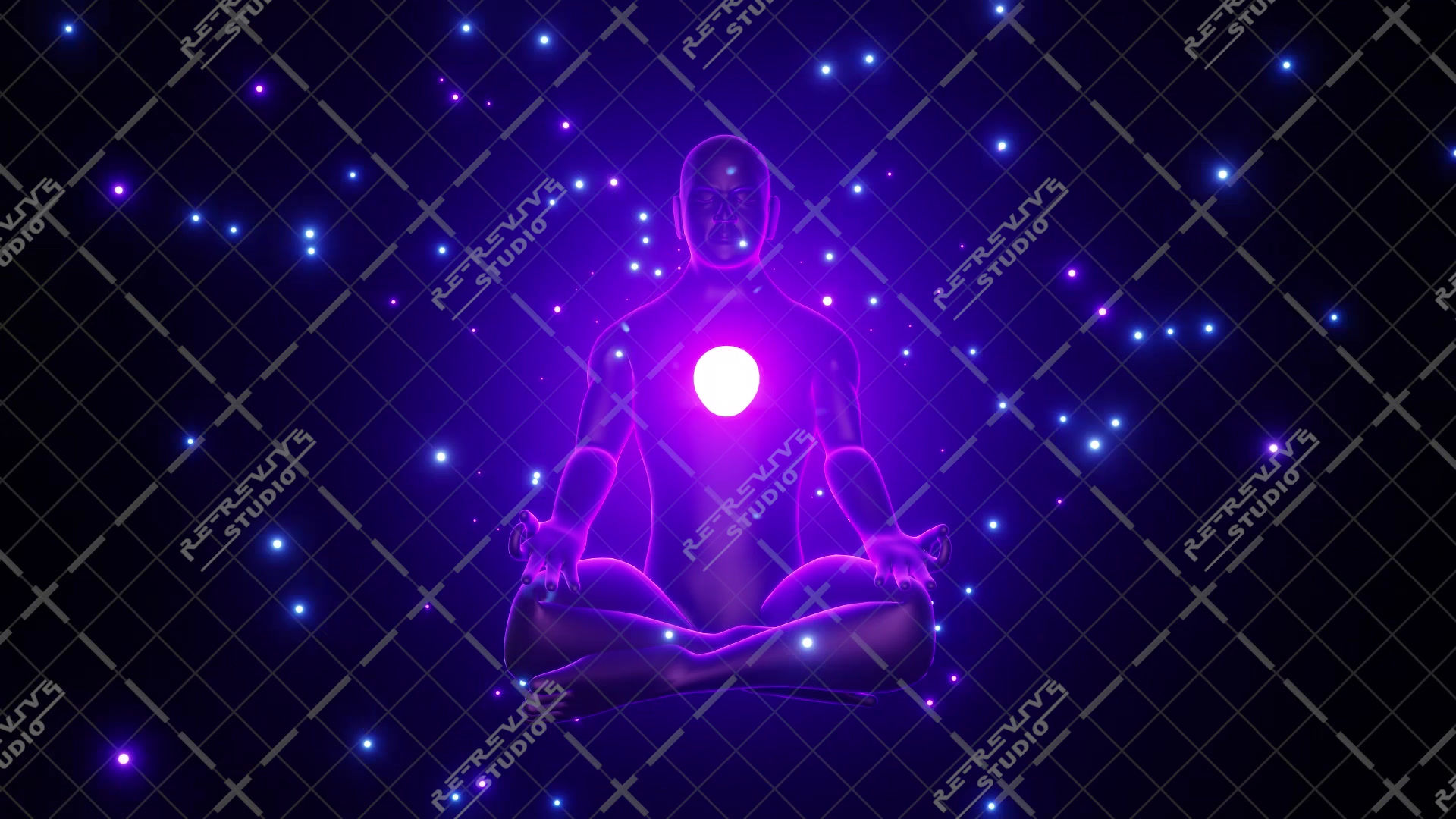 Meditation Energy Animation Stock video footage