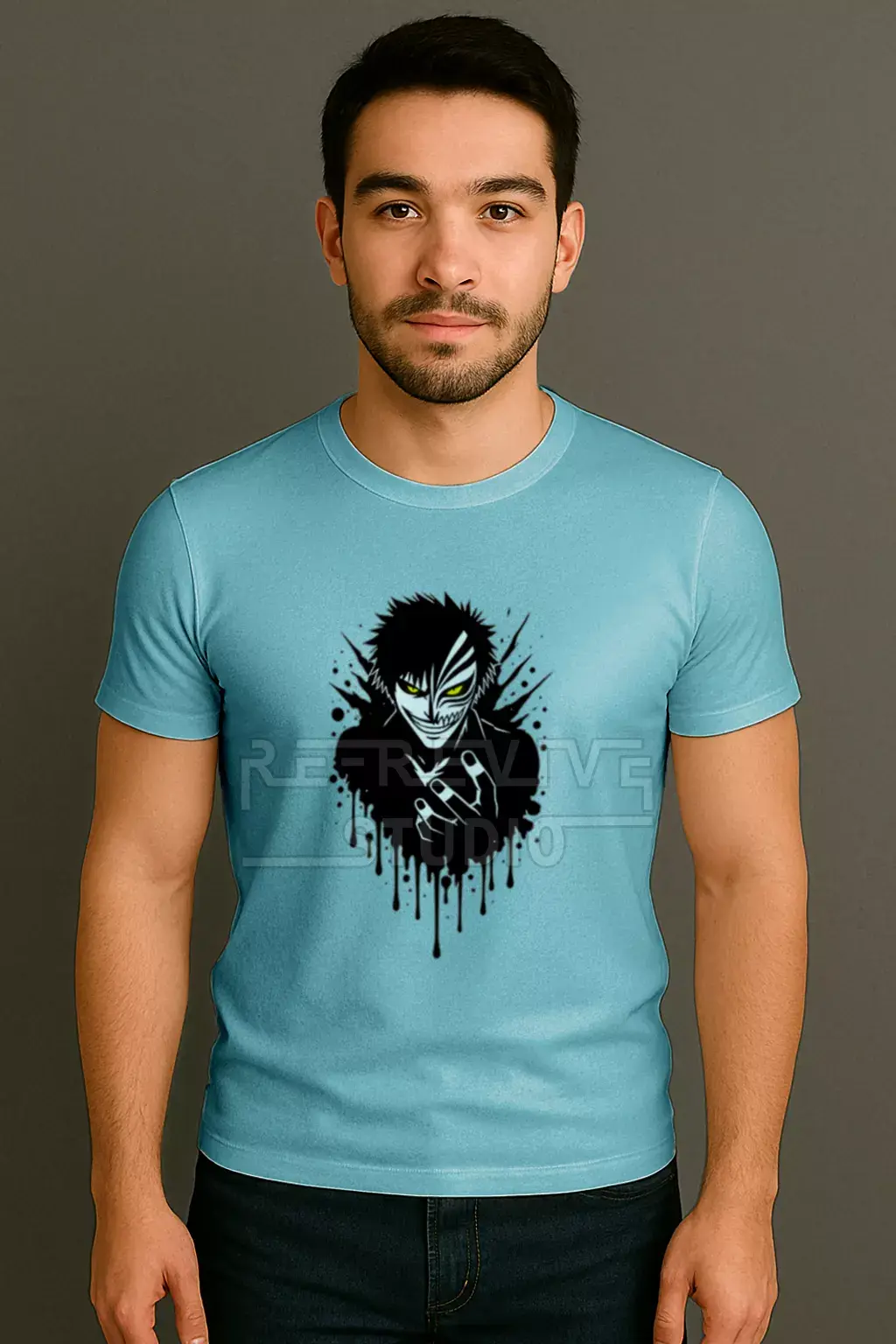 Ichigo Bleach Premium Printed Blue T-Shirt