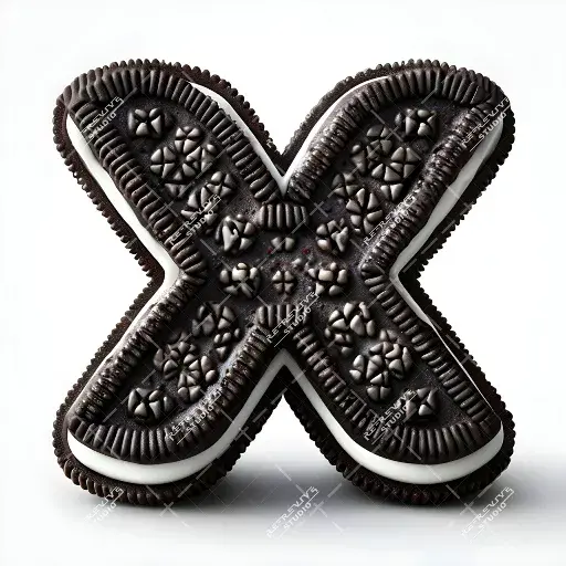 X - Oreo Cookie Monogram - Letter X, Logo, Brand, RE-Revive Studio