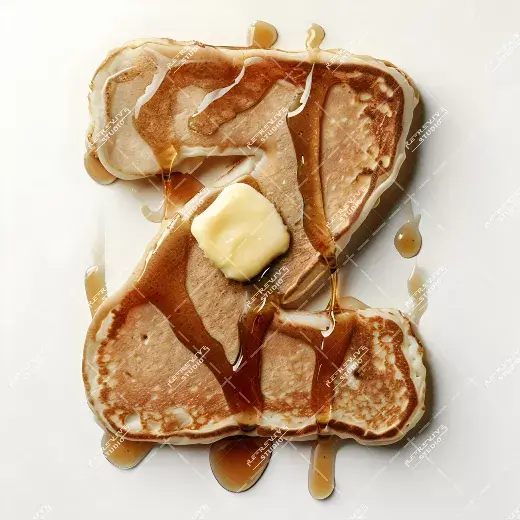 Z - Delicious Pancake Monogram - Letter Z, Logo, Brand, RE-Revive Studio