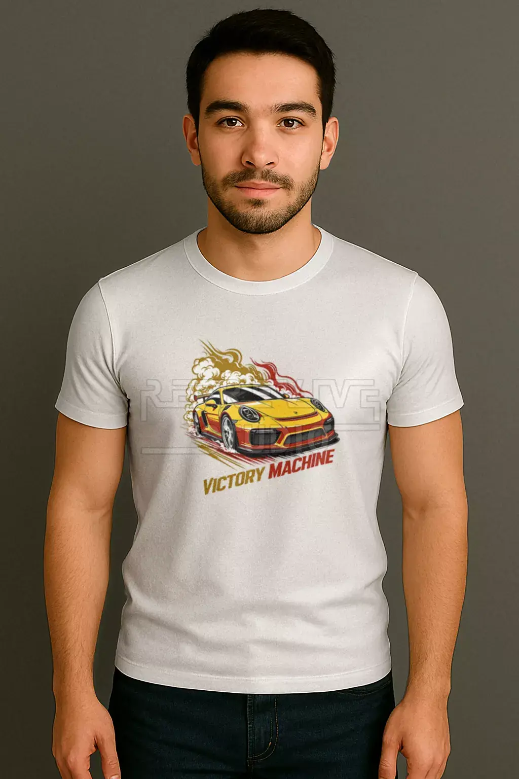 Porsche Supercar Premium Printed White T-Shirt