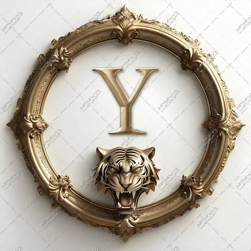 Y - Ornate Tiger Monogram - Letter Y, NTK Monogram, NTK Political Party, NTK, Logo, RE-Revive Studio