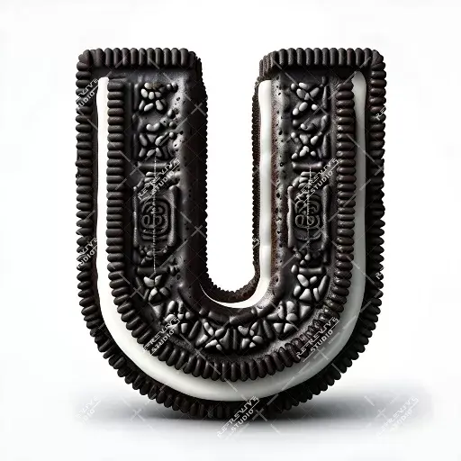 U - Oreo Cookie Monogram - Letter U, Logo, Brand, RE-Revive Studio