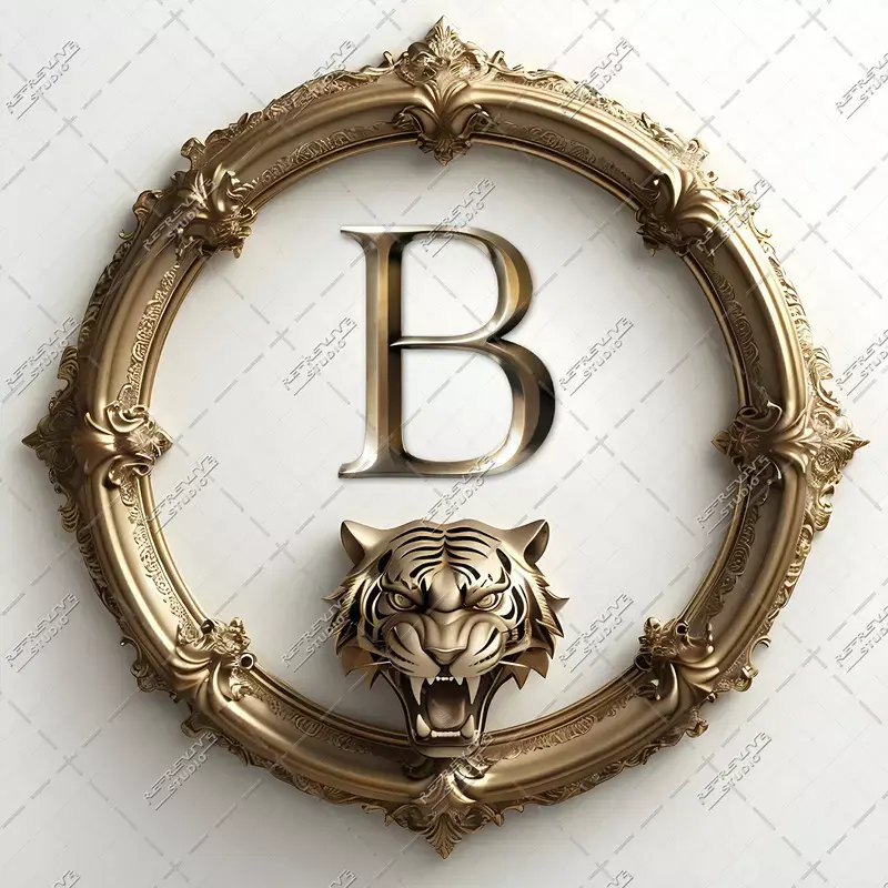 B - Ornate Tiger Monogram - Letter B, NTK Monogram, NTK Political Party, NTK, Logo, RE-Revive Studio