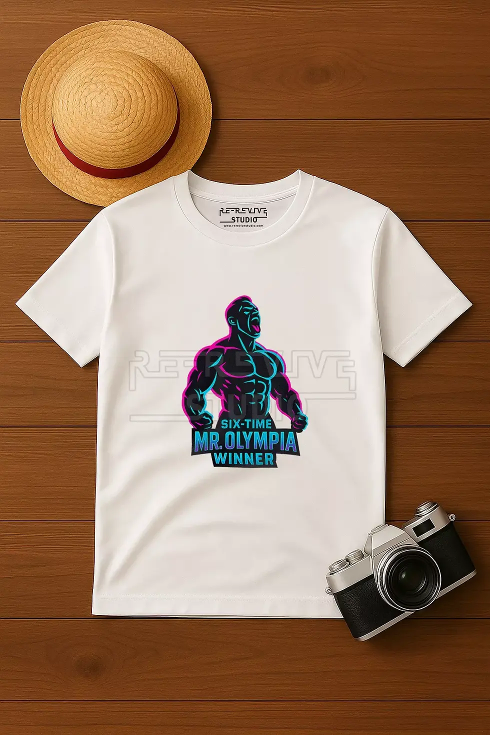 Six Time Mr Olympia premium white t-shirt - Six Time Mr Olympia T-Shirt, Bodybuilding T-Shirt, Fitness Tee | RE-Revive Studio